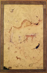 Szene des ländlichen Lebens, Qazvin, 1578